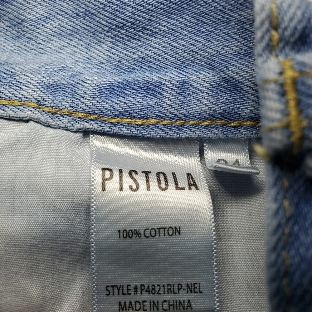 Pistola Light Blue Distressed Jean Shorts Sz 24